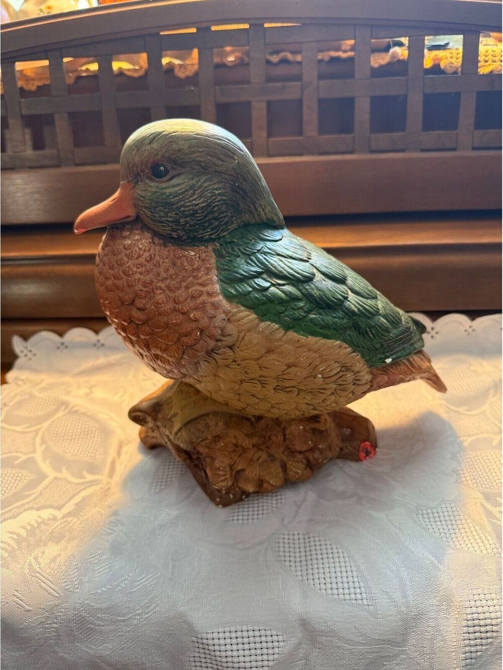 Vintage Holland Mold Hand Painted Ceramic Rustic Wild Dabbling Duck Hen Signed